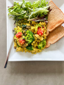 Tofu Scramble with Spinach, Each Healthy Bite