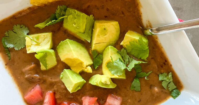 Black Bean Puree Soup: Vegetable Loaded