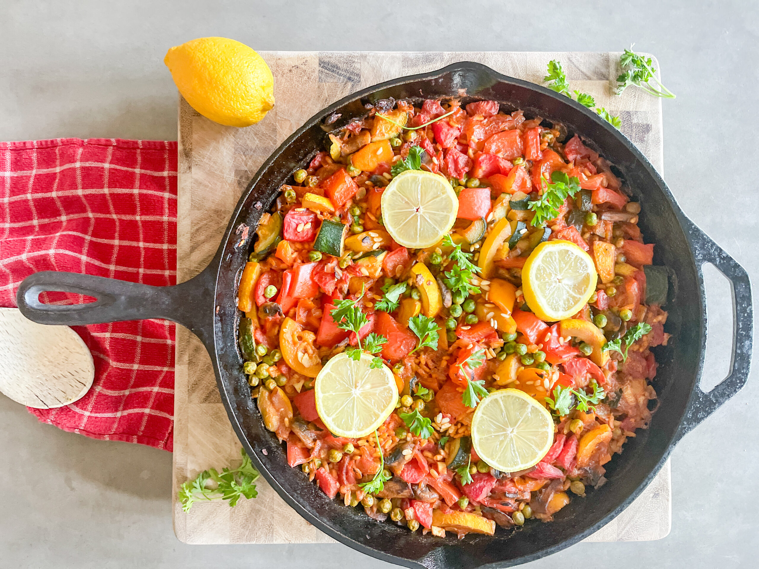 Vegetable paella recipeIn cast iron pan